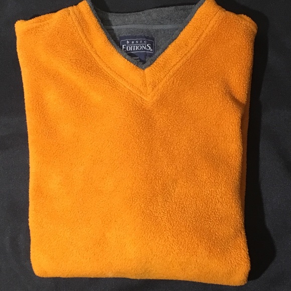 Mens Basic Editions Burnt Orange Fuzzy pullover - Picture 3 of 8